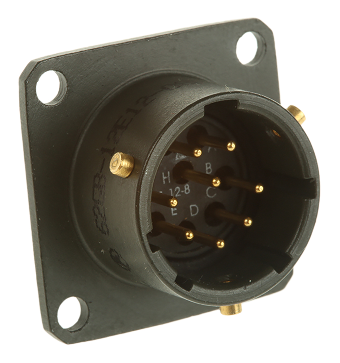 Amphenol Limited, 62GB 8 Way Box Mount MIL Spec Circular Connector ReceptacleOlive, Pin Contacts,Shell Size 12, Bayonet