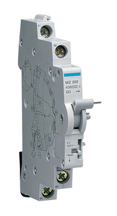 Hager Auxiliary Contact, 2 Contact, 1NC + 1NO, DIN Rail Mount MZ