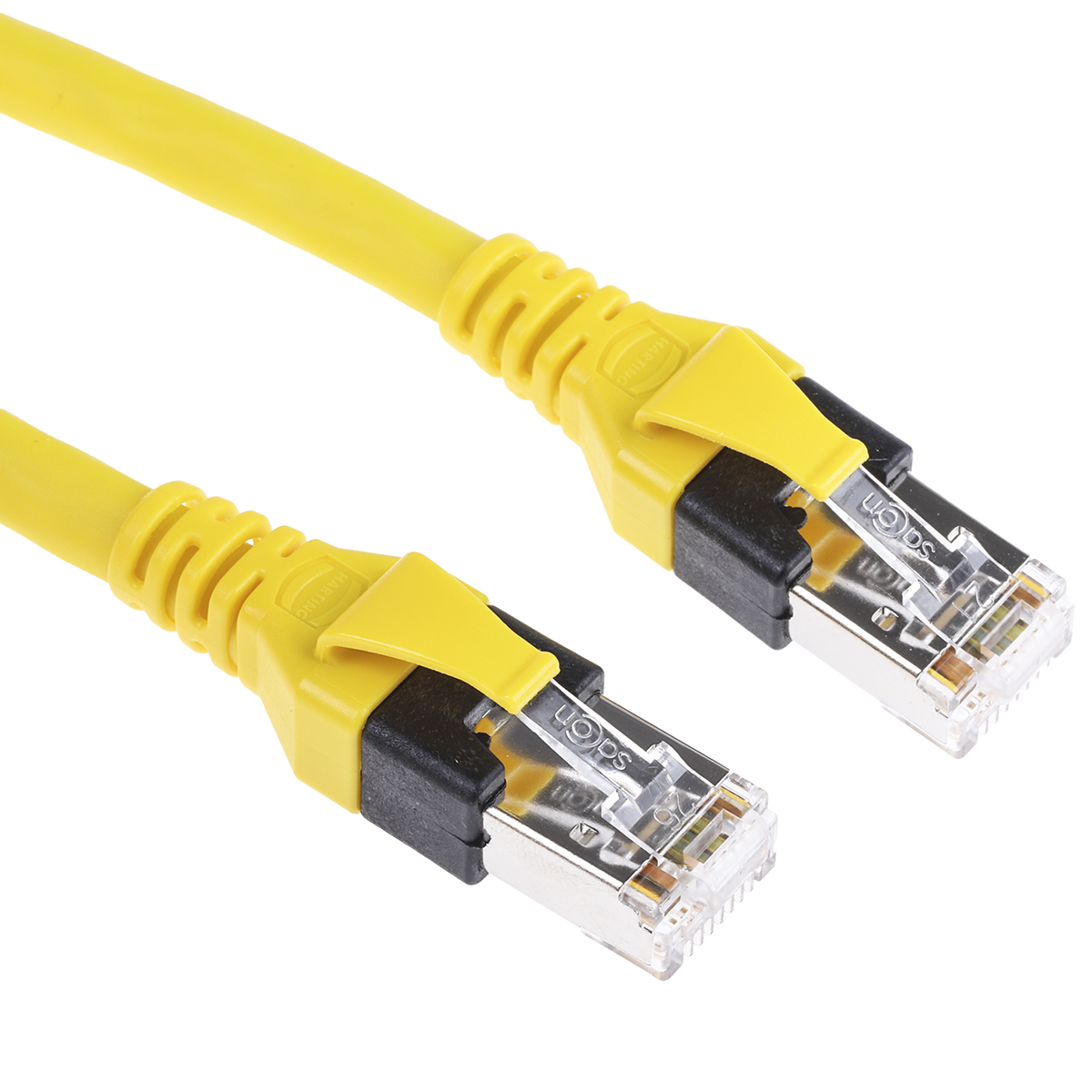 HARTING, 1m Cat6, Yellow RJ45 to Male RJ45 Male, SF/UTP Shielded, Terminated PUR Sheath