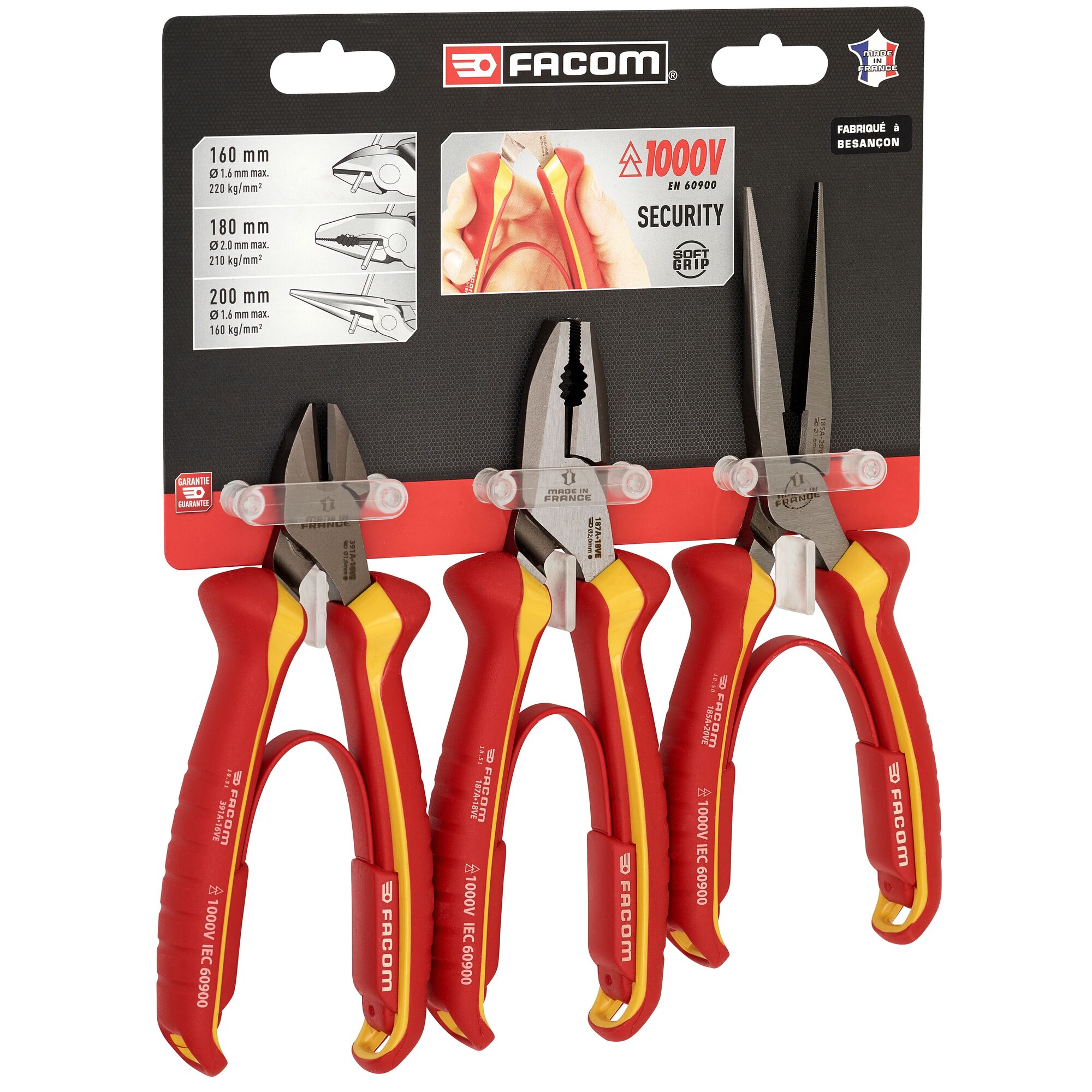 Facom VE.A4PB 3-Piece Plier Set