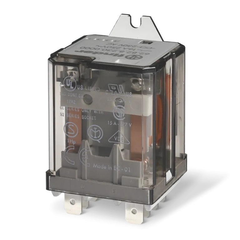 Finder Flange Mount Power Relay, 24V Coil, 30A Switching Current, DPDT