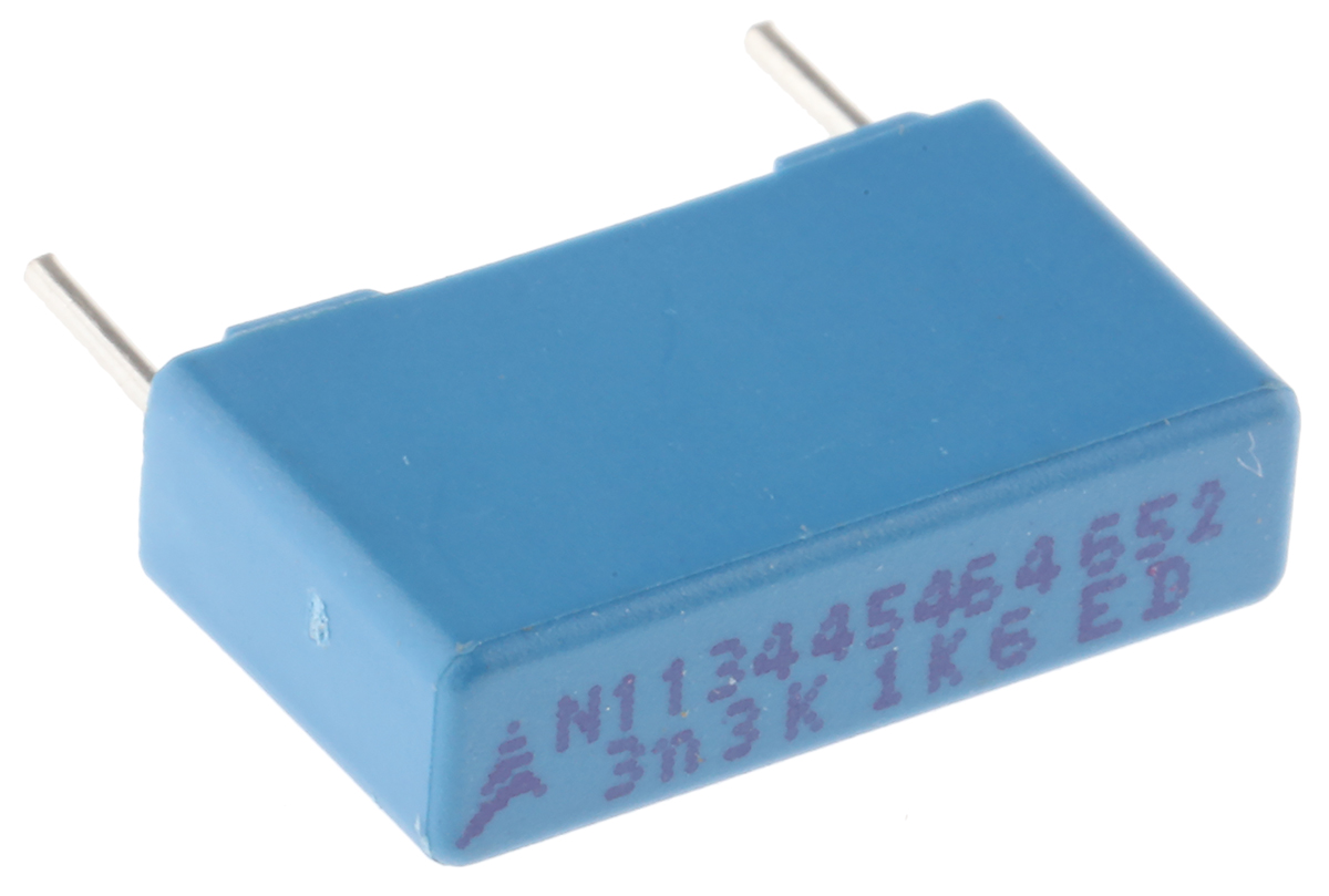 EPCOS B32654 Polypropylene Film Capacitor, 1.6 kV dc, 500 V ac, ±10%, 3.3nF, Through Hole