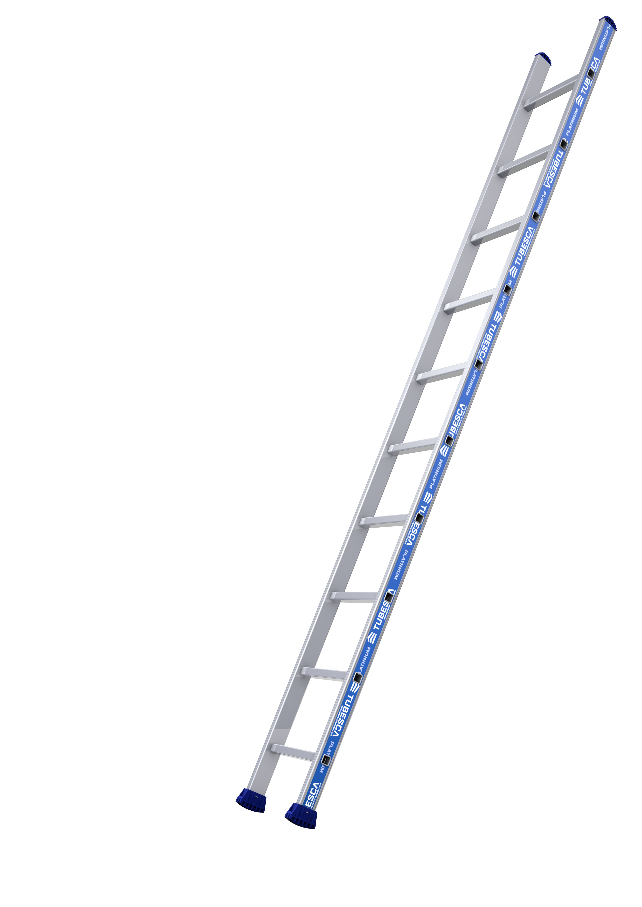 TUBESCA Aluminium 10 steps Ladder, 7.8m platform height, 2.97m open length