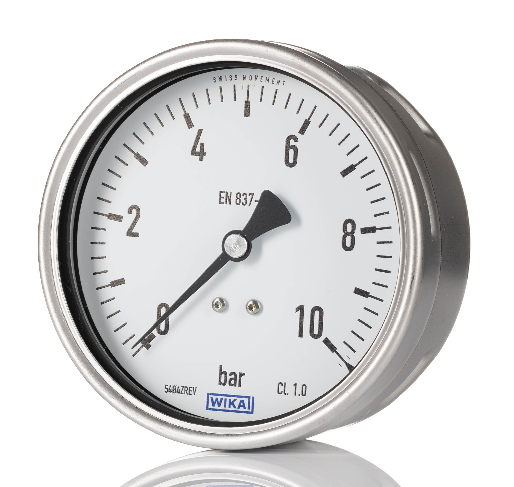 WIKA G 1/2 Analogue Pressure Gauge 100bar Back Entry 100mm Outside Diameter