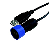 Bulgin Straight, Cable Mount, Plug to Plug- Single Port Type A 2.0 IP66, IP68, IP69K USB Connector