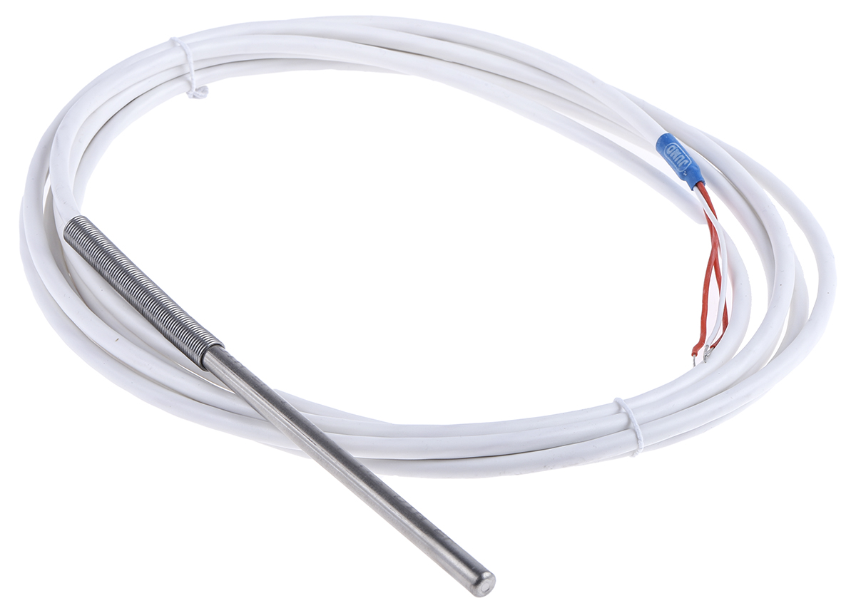 Jumo PT100 RTD Sensor, 6mm Dia, 100mm Long, 3 Wire, Probe, Class B +180°C Max