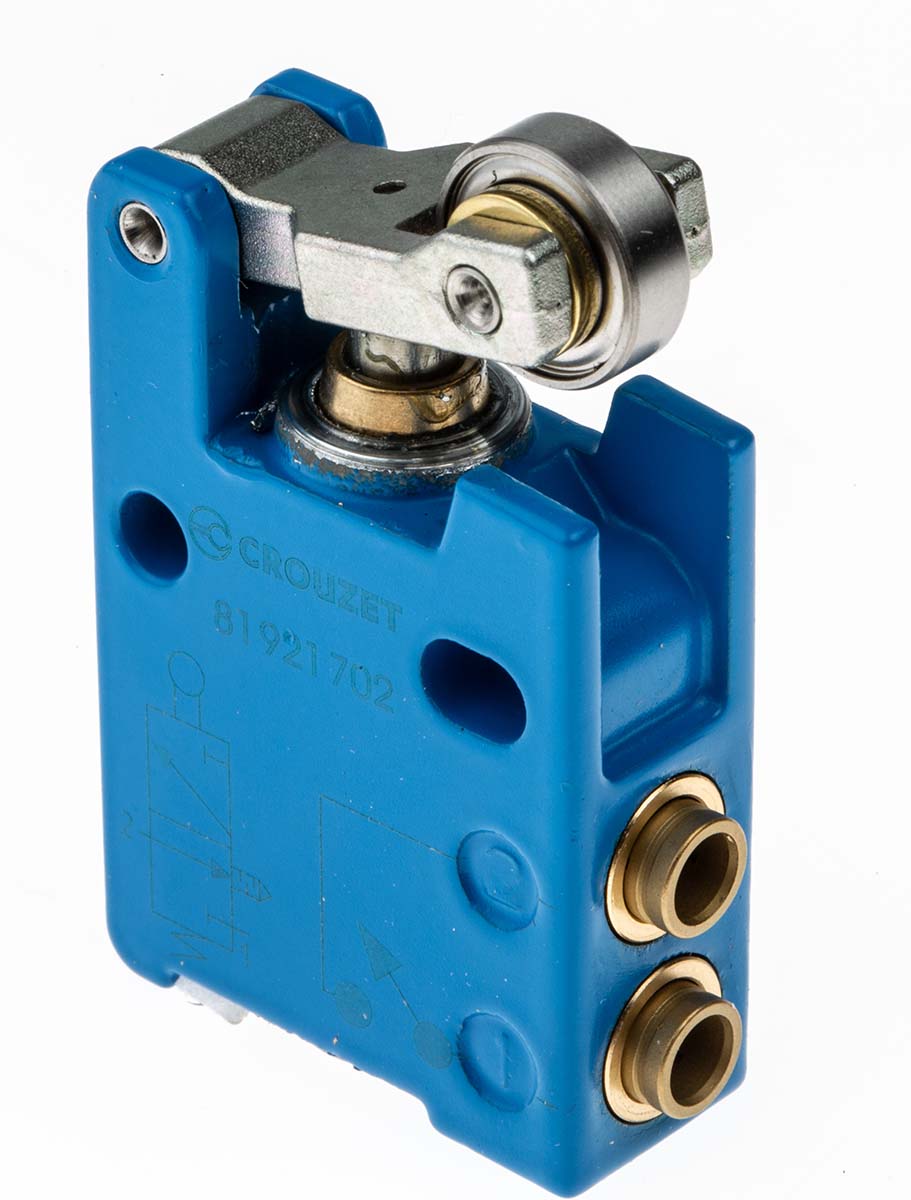 Crouzet Roller Lever 3/2 Pneumatic Manual Control Valve 81 Series, 2.5mm, III B