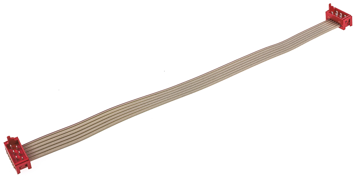 TE Connectivity Micro-MaTch Series Flat Ribbon Cable, 6-Way, 1.27mm Pitch, 150mm Length, Micro-MaTch IDC to Micro-MaTch