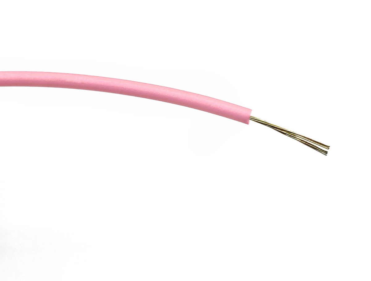 RS PRO Pink 0.2mm² Hook Up Wire, 24 AWG, 7/0.2 mm, 100m, PVC Insulation