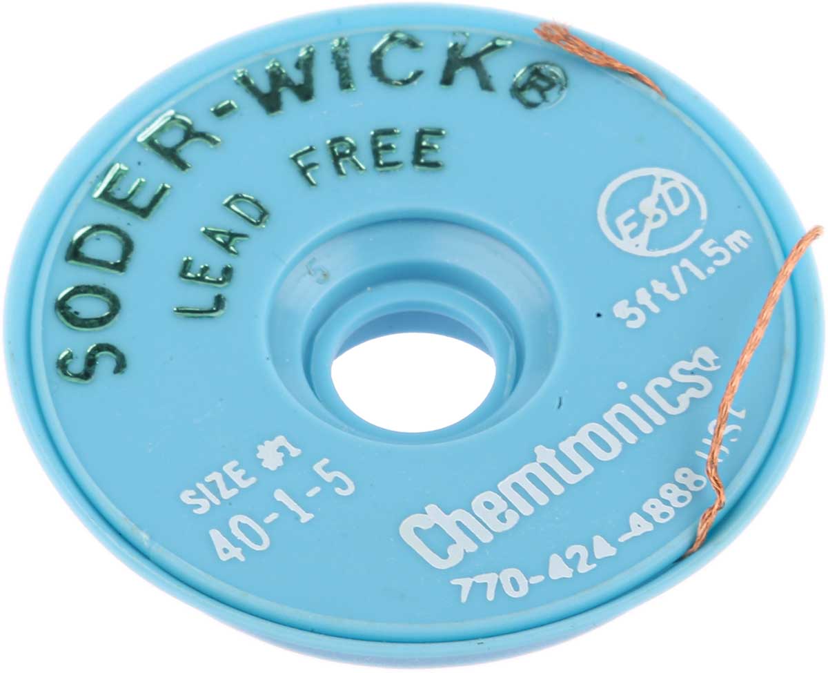 Chemtronics 1.5m Lead Free No Clean Desoldering Braid, Width 0.8mm