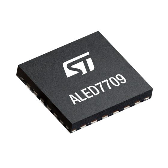 STMicroelectronics ALED7709ATR Lighting Controller, 4.5/42 V 200 mA 24-Pin QFN
