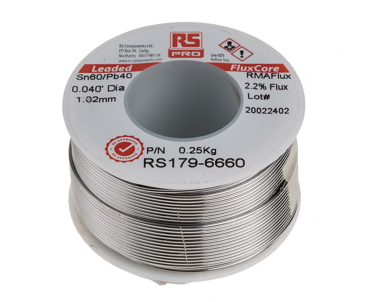 RS PRO Wire, 1mm Lead solder, 183°C Melting Point