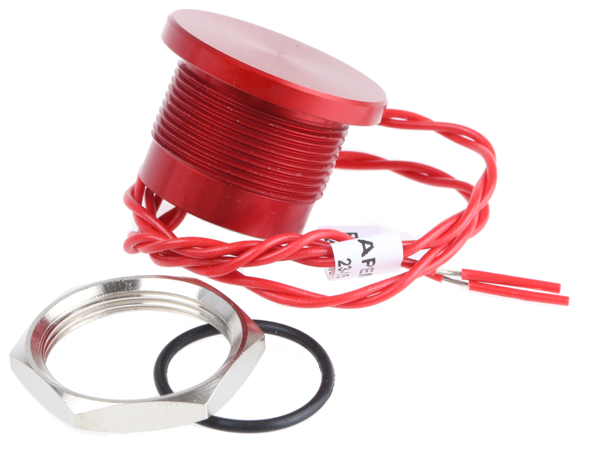 APEM Piezo Switch, SPST, IP68, Wire Lead, 200 mA @ 24 V dc, -40 → +75°C