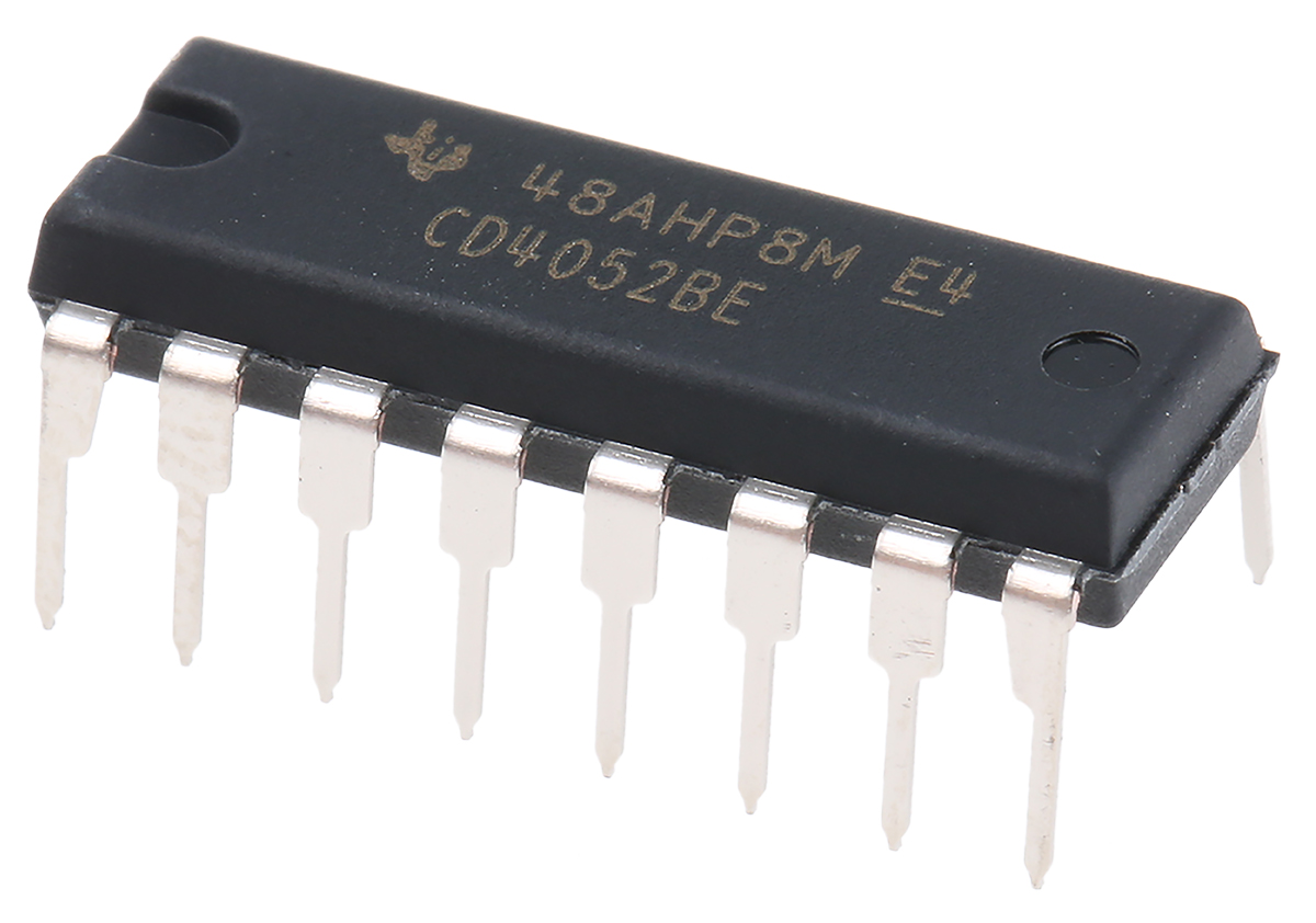 Texas Instruments CD4052BE Multiplexer Dual 4:1 12 V, 15 V, 18 V, 5 V, 9 V, 16-Pin PDIP