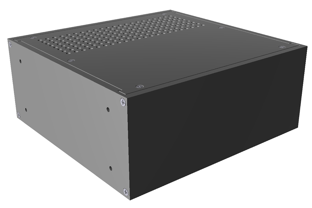 Hammond Black Aluminium Instrument Case, 89 x 211 x 203mm