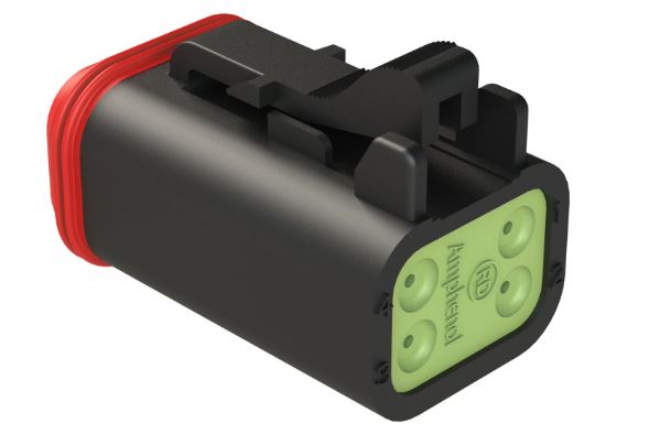Amphenol Industrial, AT Cable connector Socket 4 Way, Crimp Termination AT06-4S-RD01BLK