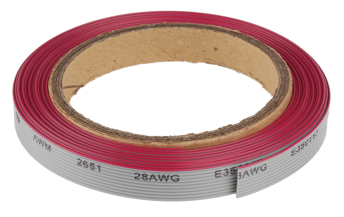 RS PRO Flat Ribbon Cable, 10-Way, 1.27mm Pitch, 5m Length