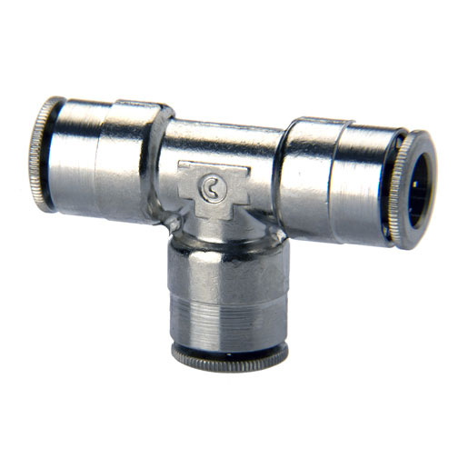 Camozzi 6000 Series Tee Tube-to-Tube Adaptor, 10 mm to 10 mm, Tube-to-Tube Connection Style, 6540 10