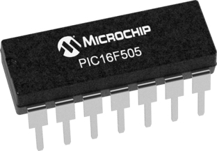 Microchip, 8 bit PIC, PIC16F505 Microcontroller, 20 MHz, 1.5kB FLASH, 14-Pin PDIP