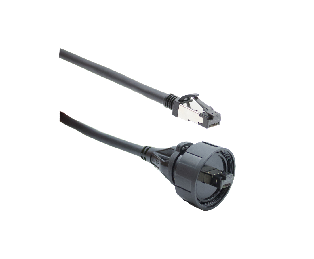 BulginStandard Buccaneer - Ethernet, 2m Cat8, Black RJ45 to Male RJ45 Male, S/FTP Shielded, Terminated PVC Sheath