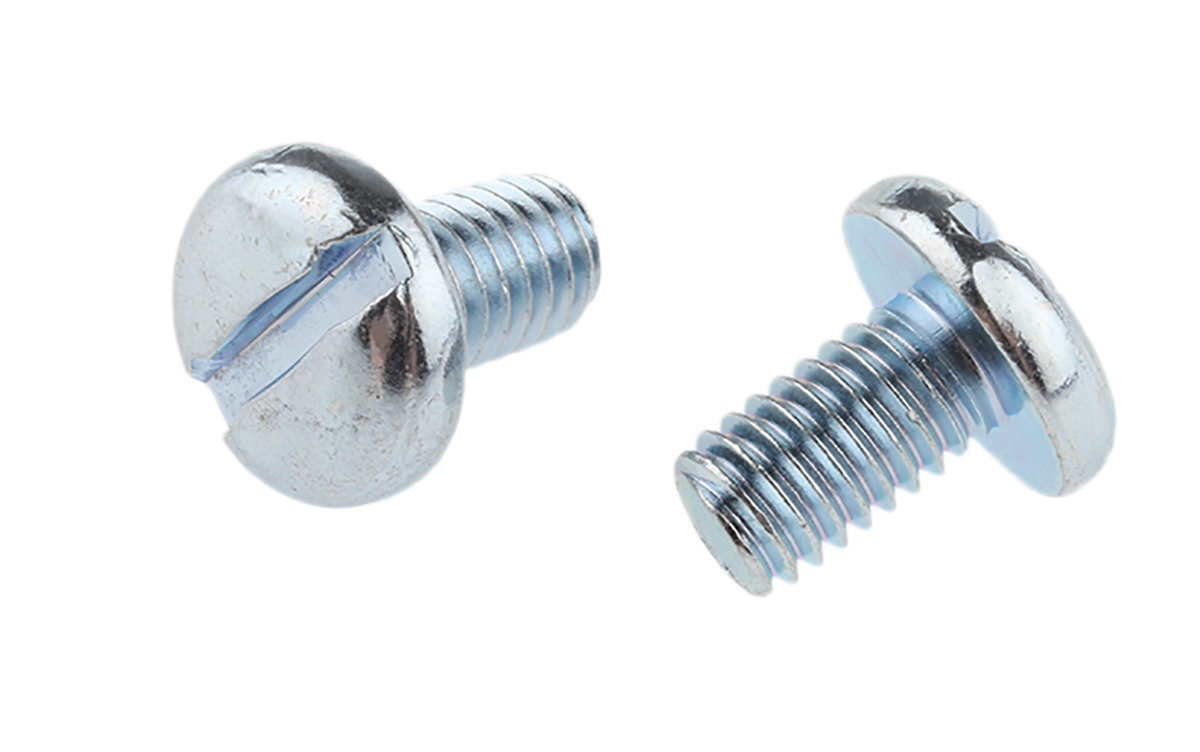 RS PRO Slot M6 Pan Steel Machine Screws DIN 85 x 10.0mm