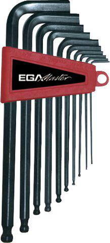 Ega-Master 10 piece L Shape Metric Hex Key Set, 1.5 mm, 2.5 mm, 2 mm, 3 mm, 4 mm, 5.5 mm, 5 mm, 6 mm, 8 mm, 10 mm