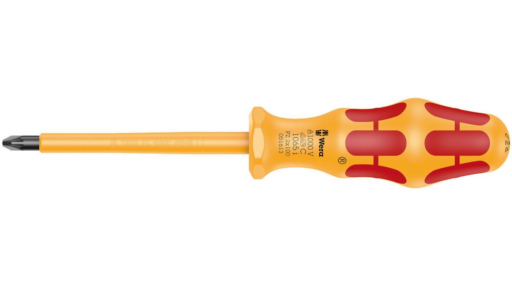Wera Pozidriv Insulated Screwdriver, PZ2 Tip, VDE/1000V