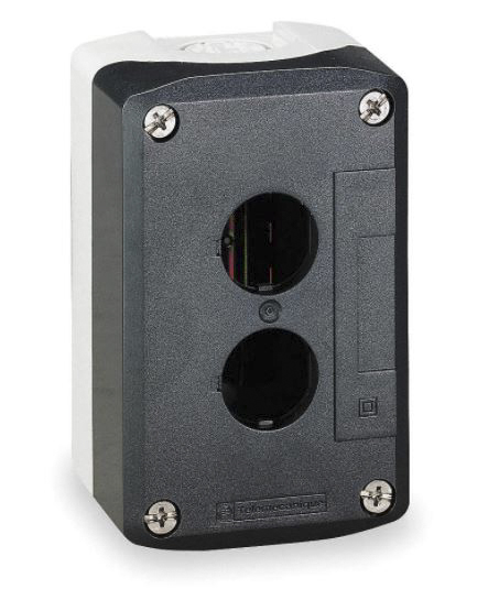 Schneider Electric Grey Polycarbonate Harmony XALD Empty Control Station - 2 Hole 22mm Diameter