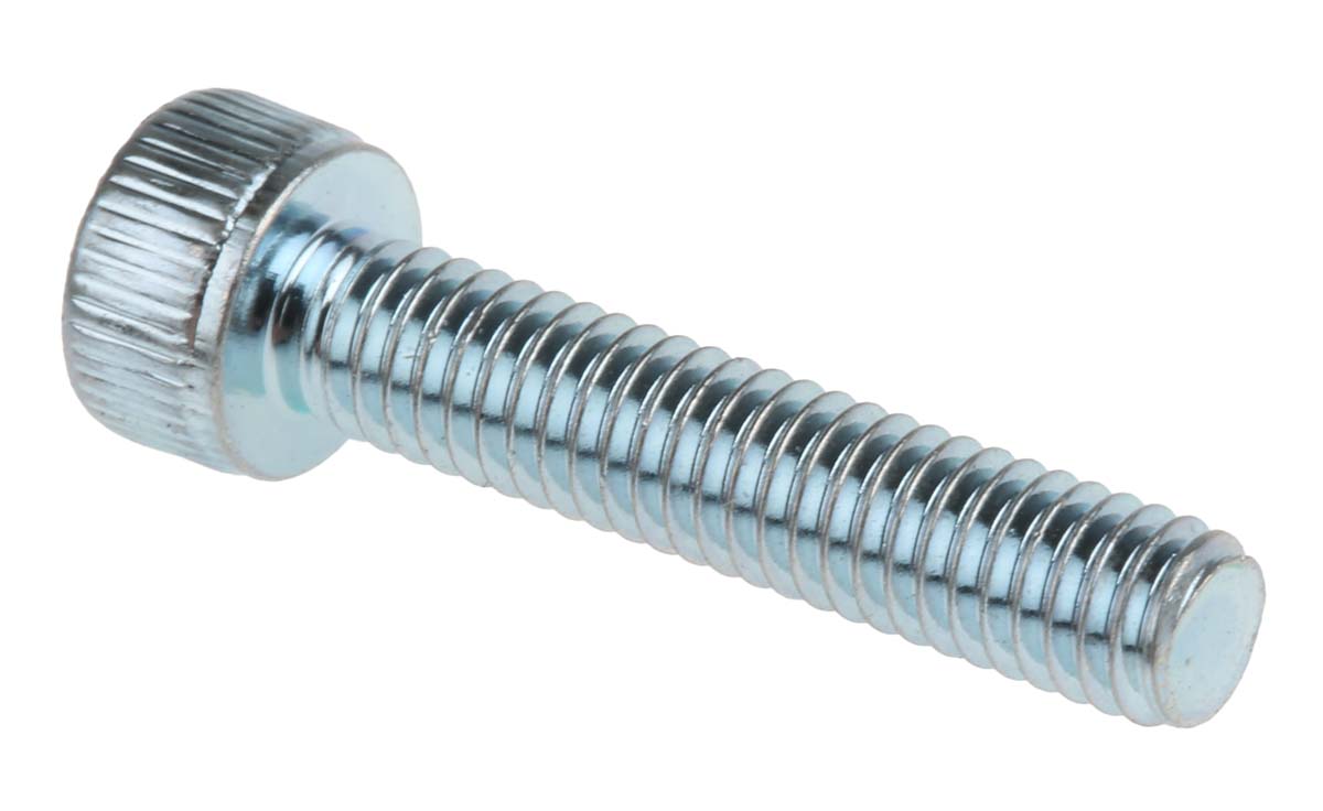 RS PRO Bright Zinc Plated Steel Hex Socket Cap Screw, DIN 912, M4 x 20mm