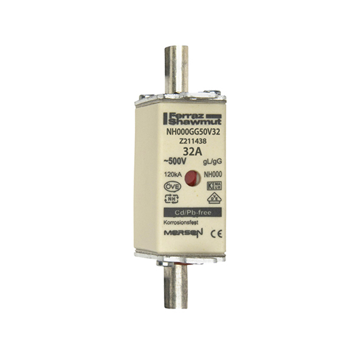 Mersen 32A NH Fuse, NH000, 500V ac