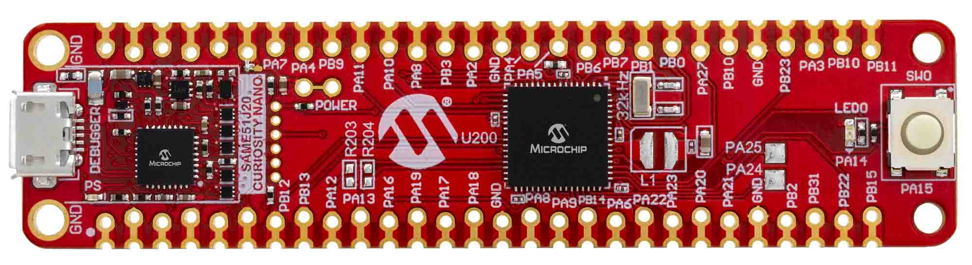 Microchip SAME51 Curiosity Nano Microcontroller Development Board EV76S68A