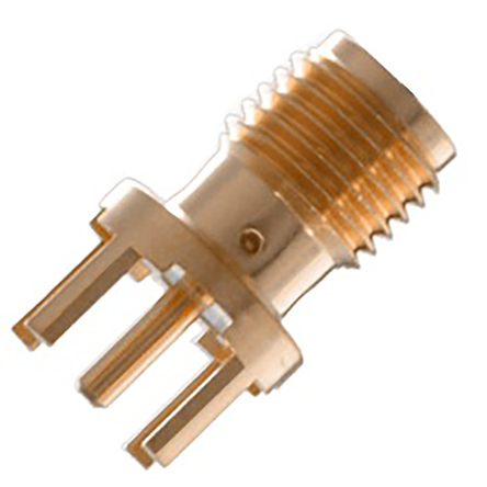 Cinch SMA Series, Jack PCB Mount SMA Connector, 50Ω, Solder Termination, Straight Body