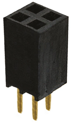 Samtec SSW Series Straight Through Hole Mount PCB Socket, 4-Contact, 2-Row, 2.54mm Pitch, Solder Termination