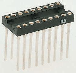 Winslow 2.54mm Pitch Vertical 8 Way, Through Hole Turned Pin Open Frame IC Dip Socket, 5A