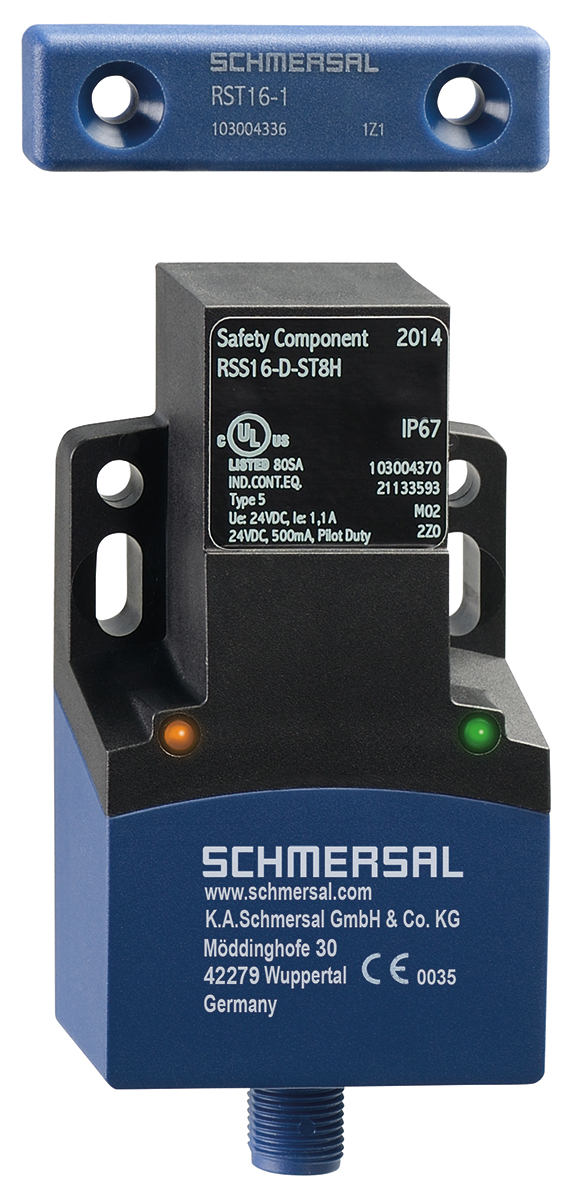 Schmersal RSS 16 Series Non-Flush RFID Non-Contact Safety Switch, 20.4 → 26.4V dc, Reinforced Thermoplastic