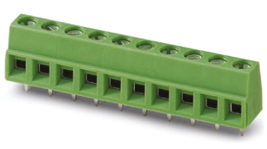 Phoenix Contact MKDSN 1.5/3 Series PCB Terminal Block, 3-Contact, 5mm Pitch, Through Hole Mount, 1-Row, Screw