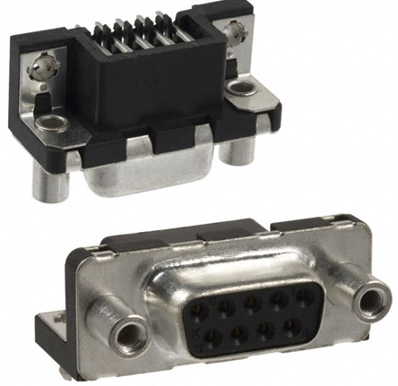 Amphenol Communications Solutions 9 Way Right Angle Plug-In Mount D-sub Connector Socket, 2.74mm Pitch, with Screw