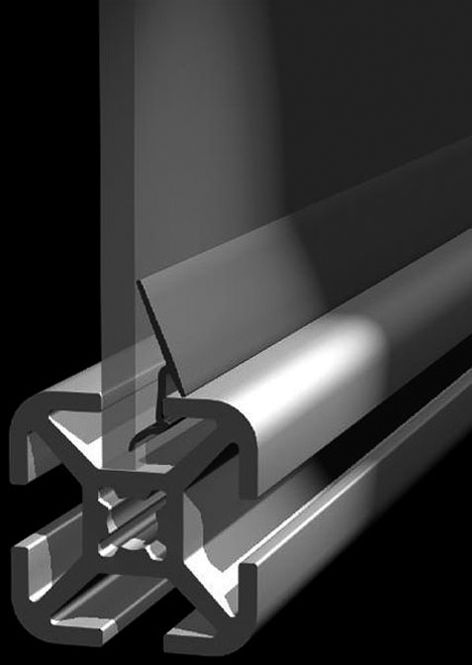 FlexLink Grey PVC Rim Strip, 7.2mm Groove Size, 3m Length