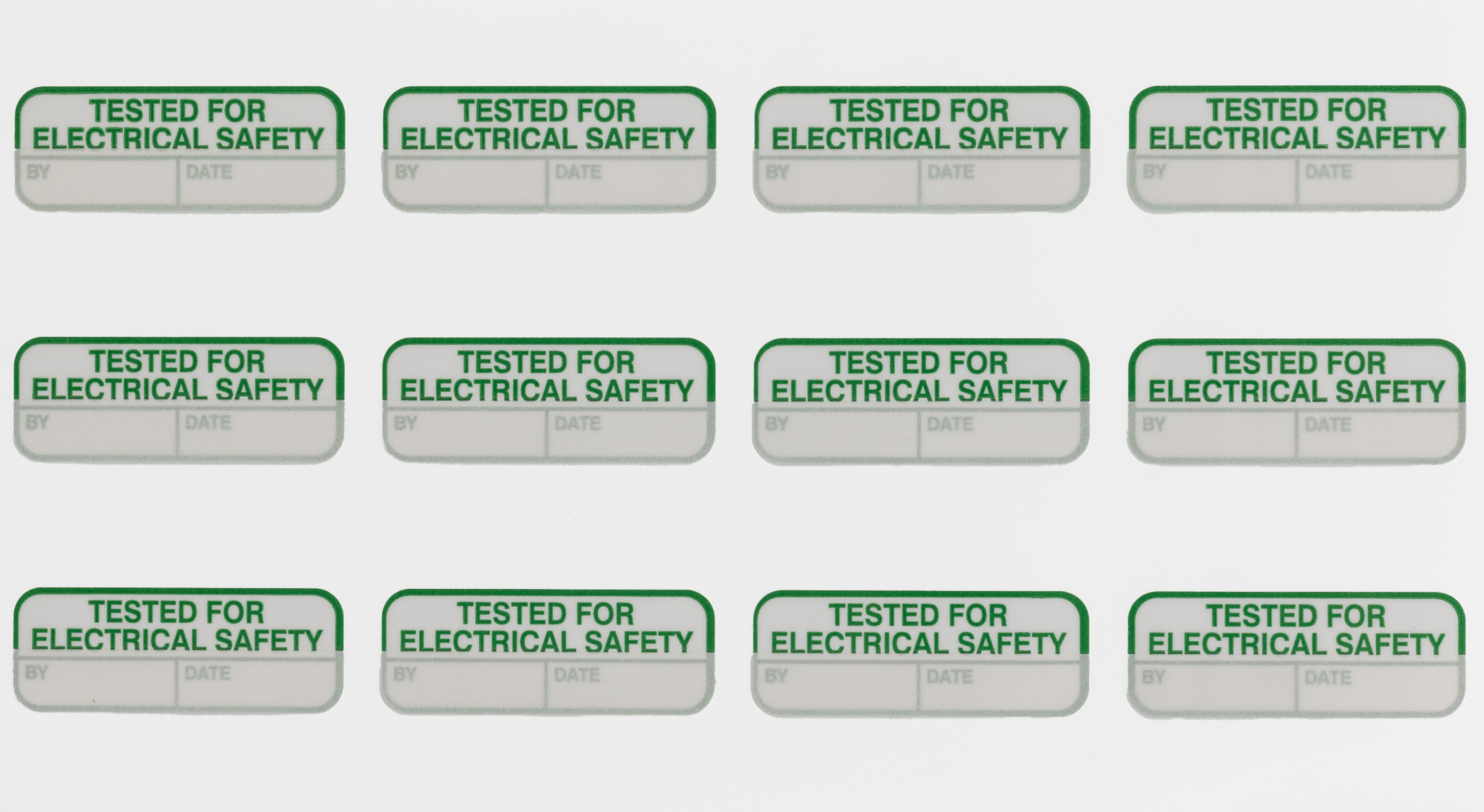 RS PRO Adhesive Pre-Printed Green Label-Tested For Electrical Safety-. Quantity: 120