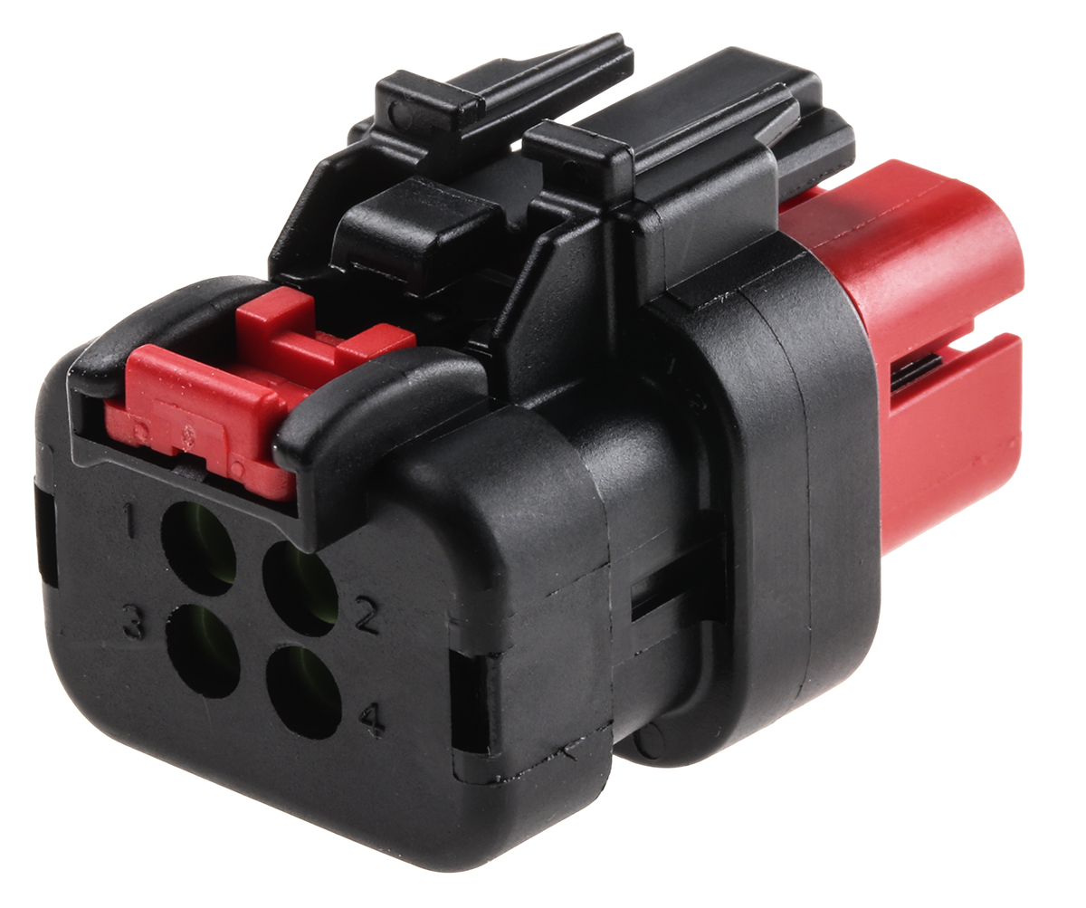 TE Connectivity, AMPSEAL 16 Automotive Connector Socket Red Cable Mount 4 Way 776487-1