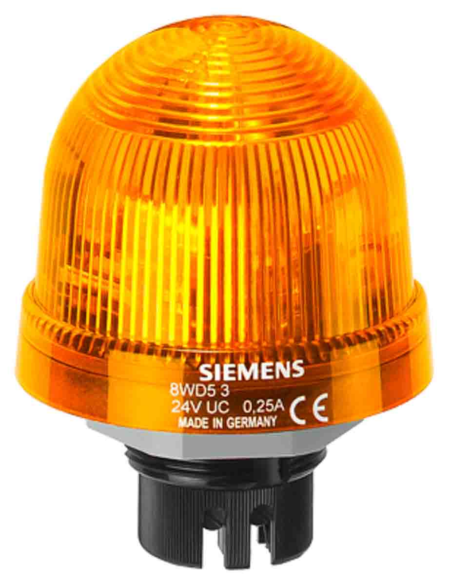 Siemens Yellow Steady Beacon, 24 V ac/dc, Bayonet Mount, LED Bulb, IP65