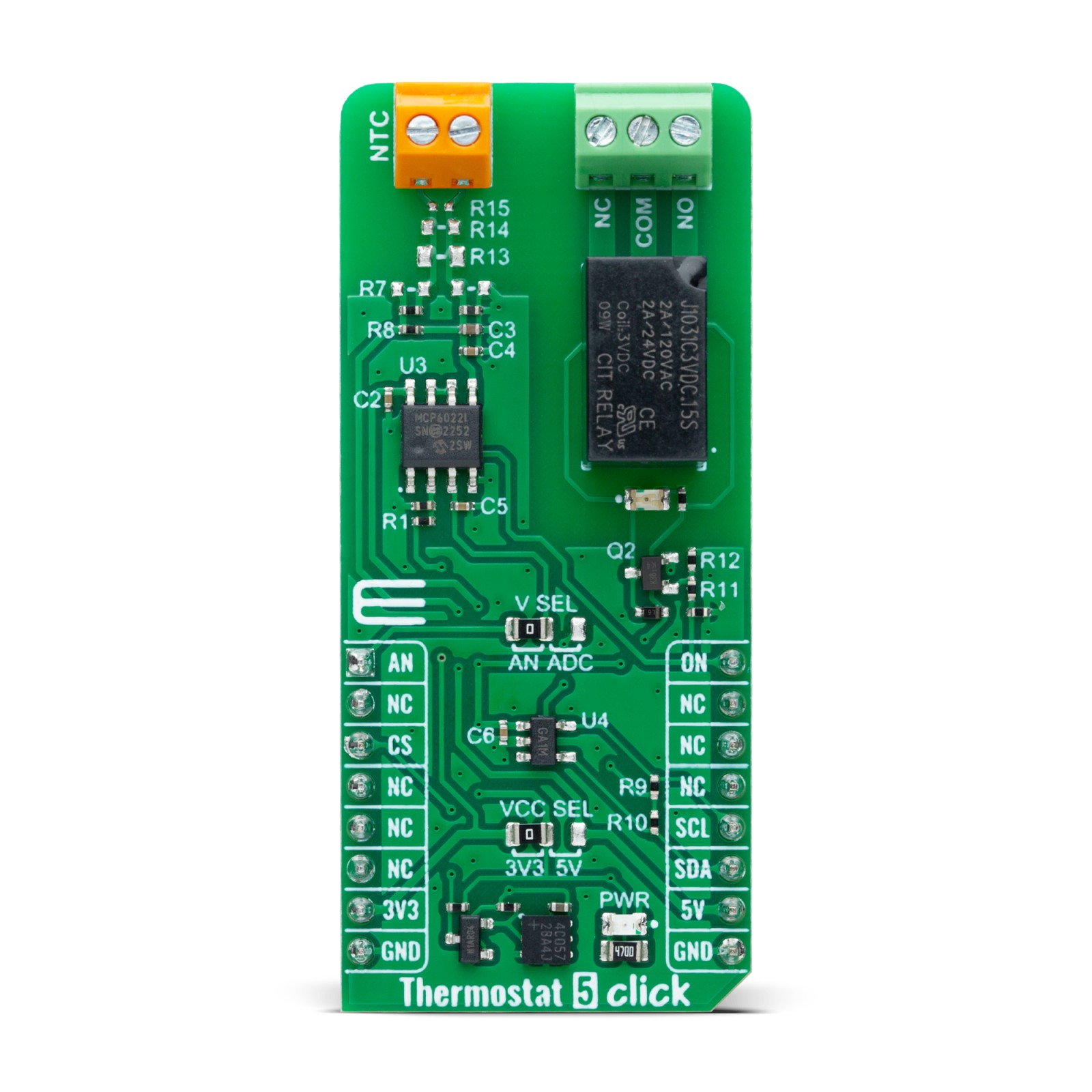 MikroElektronika Thermostat 5 Click Temperature Sensor Development Board for MCP6022 MikroBus