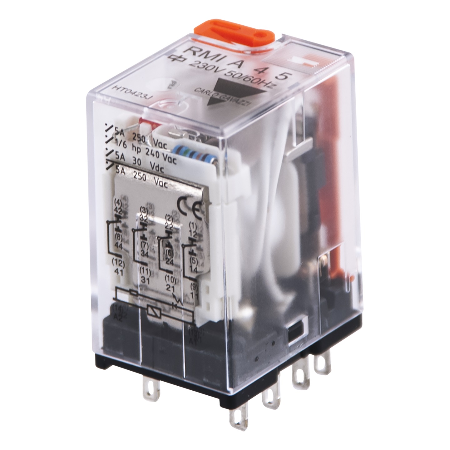 Carlo Gavazzi Plug In Power Relay, 24V ac Coil, 5A Switching Current, 4PDT