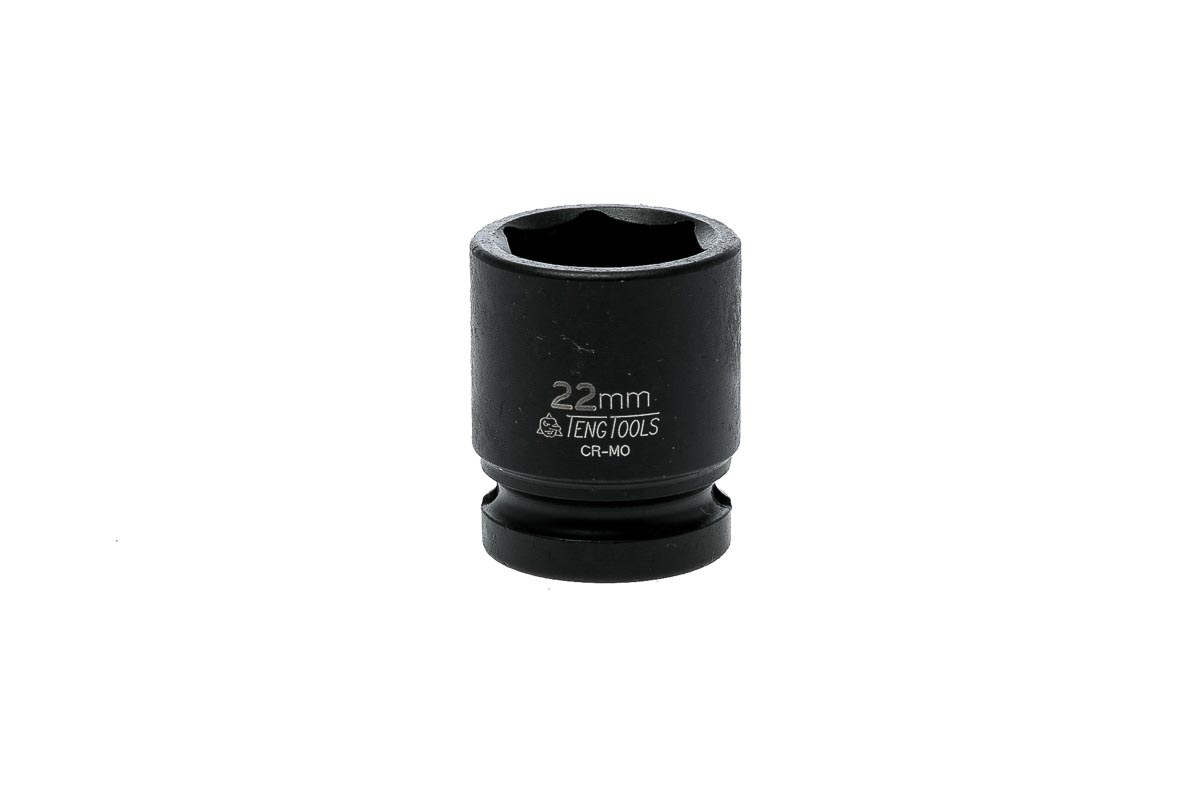Teng Tools 22mm, 1/2 in Drive Impact Socket, 32.5 mm length