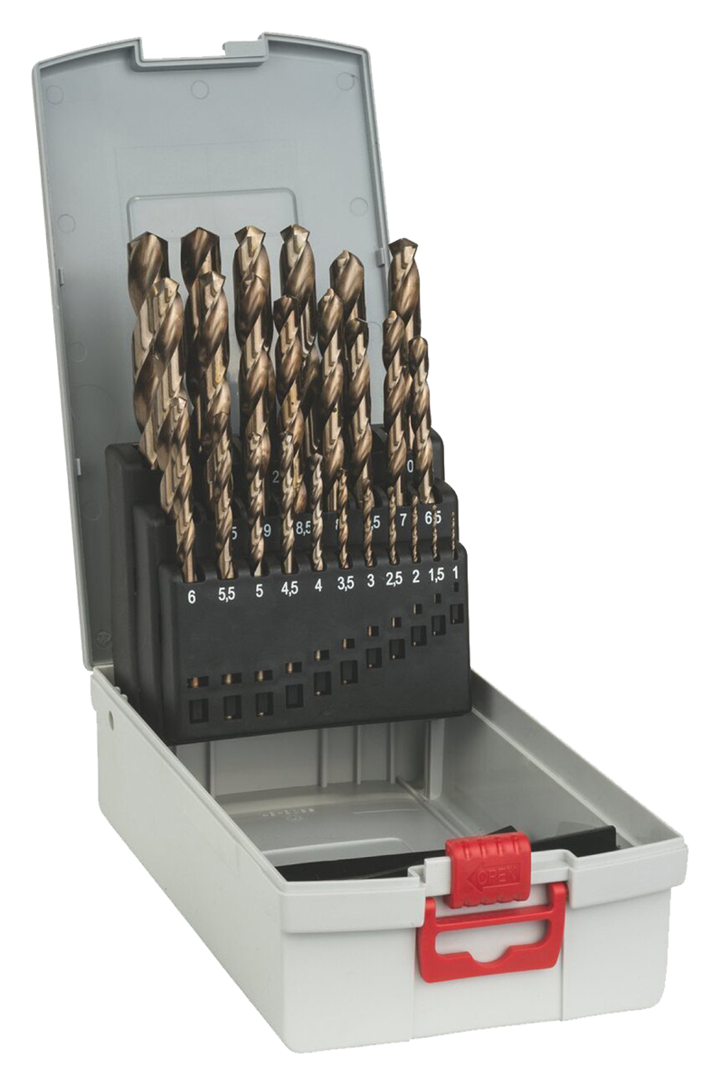 Bosch 25-Piece Twist Drill Bit Set for Metal, 13mm Max, 1mm Min, HSS-Co Bits