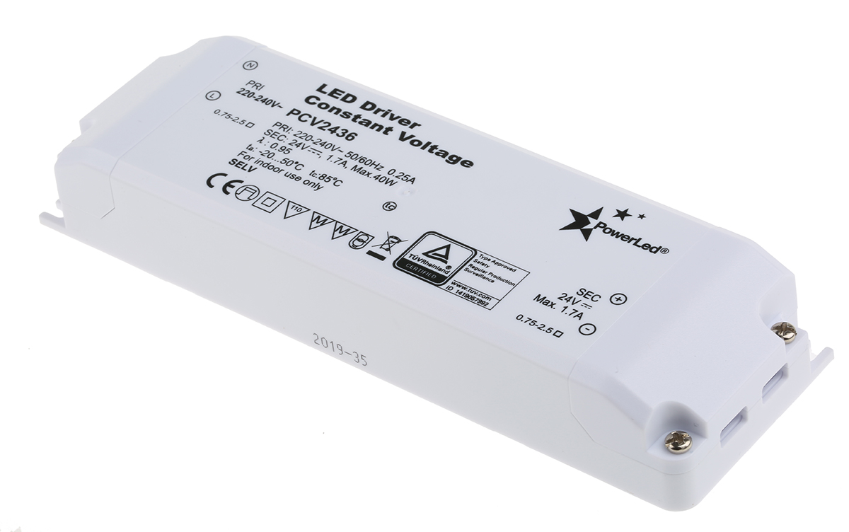 PowerLED LED Driver, 24V Output, 36W Output, 1.5A Output, Constant Voltage