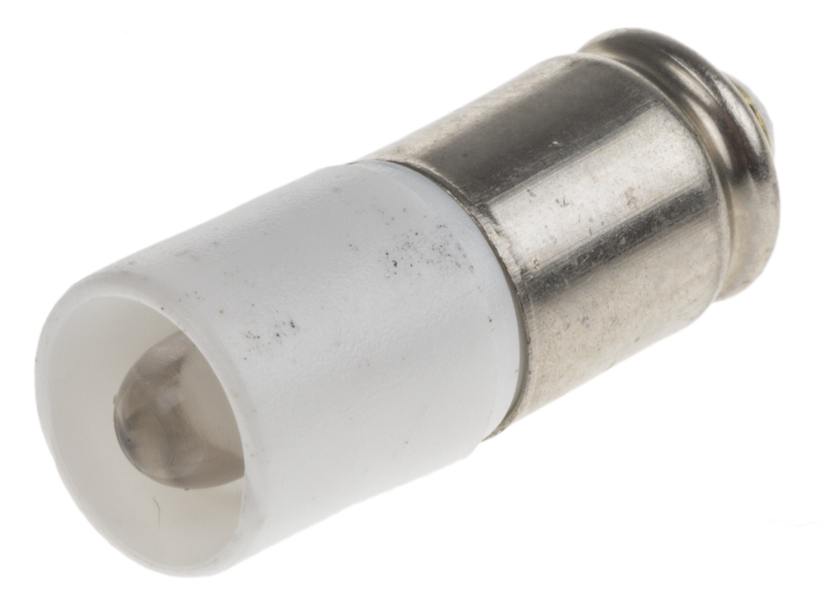 RS PRO White LED Indicator Lamp, 48V ac/dc, Midget Groove Base, 6.1mm Diameter, 1400mcd