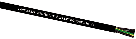 Lapp ÖLFLEX ROBUST 210 Control Cable, 4 Cores, 0.75 mm² CSA 18 AWG, Unscreened, 50 m, Black Polypropylene Sheath