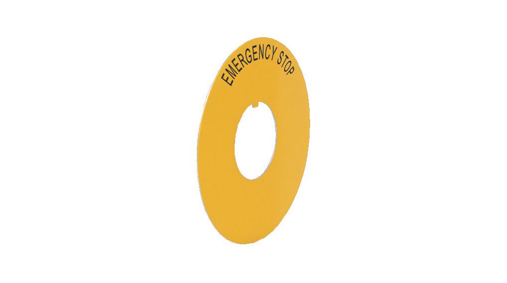 BACO Legend Plate for Use with Emergency Stop, Emergency Stop, Stop