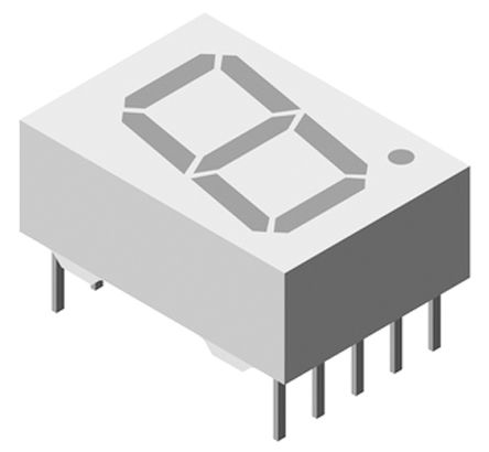 TDSG5150 Vishay 7-Segment LED Display, CA Green 9.5 mcd RH DP 13mm